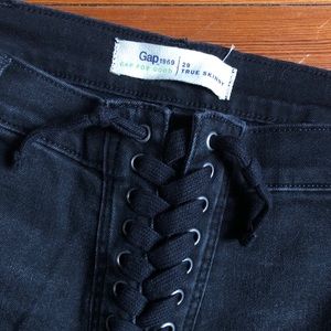 GAP Lace-Up Black Jeans | Size 29